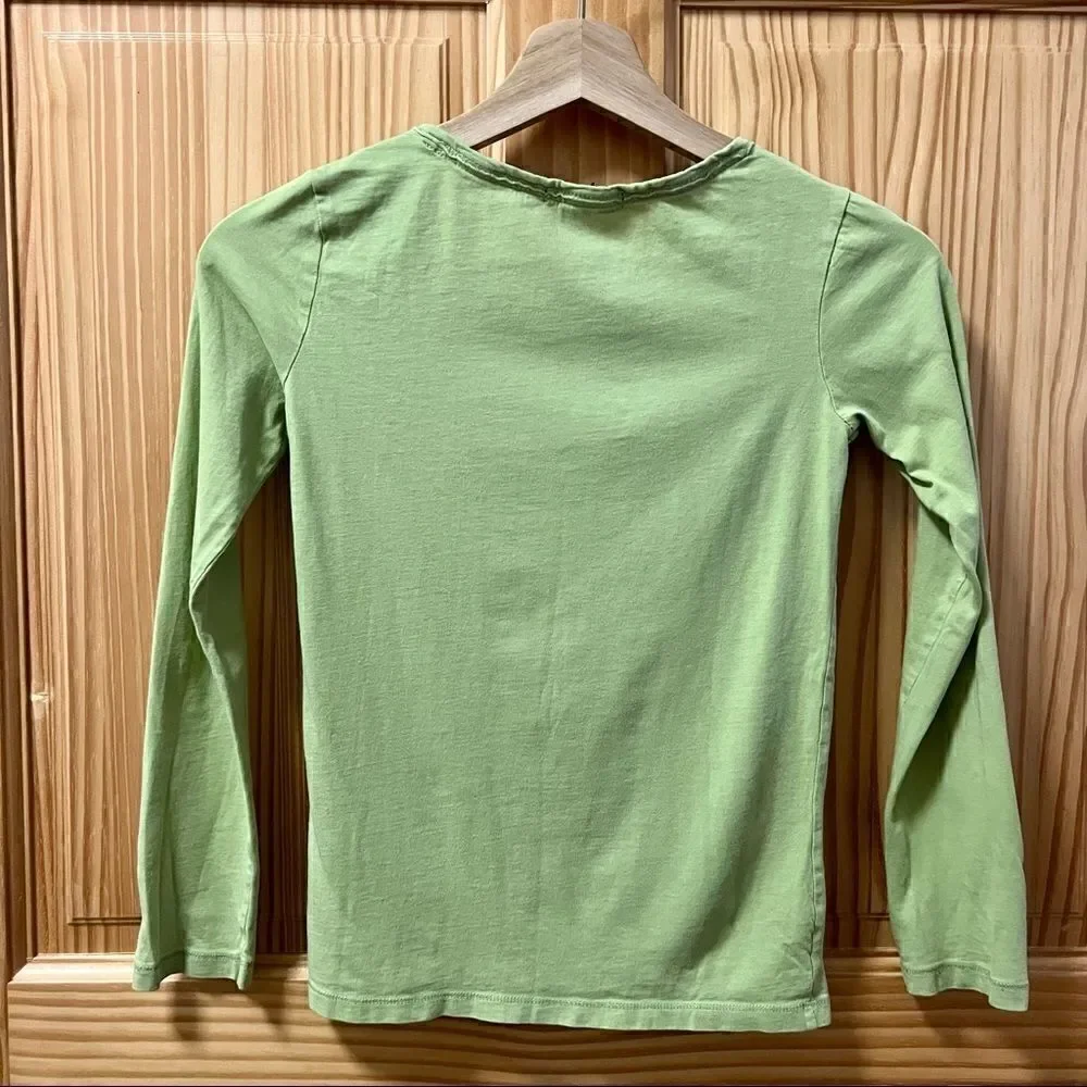 Gap Kids green pink lollipop tulle rose flower detail long sleeve shirt top M 8